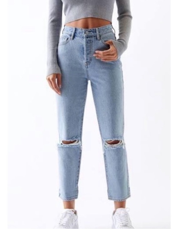 PacSun High Rise Straight Distressed Ripped Knees Cotton Jeans size 25 - Picture 2 of 16